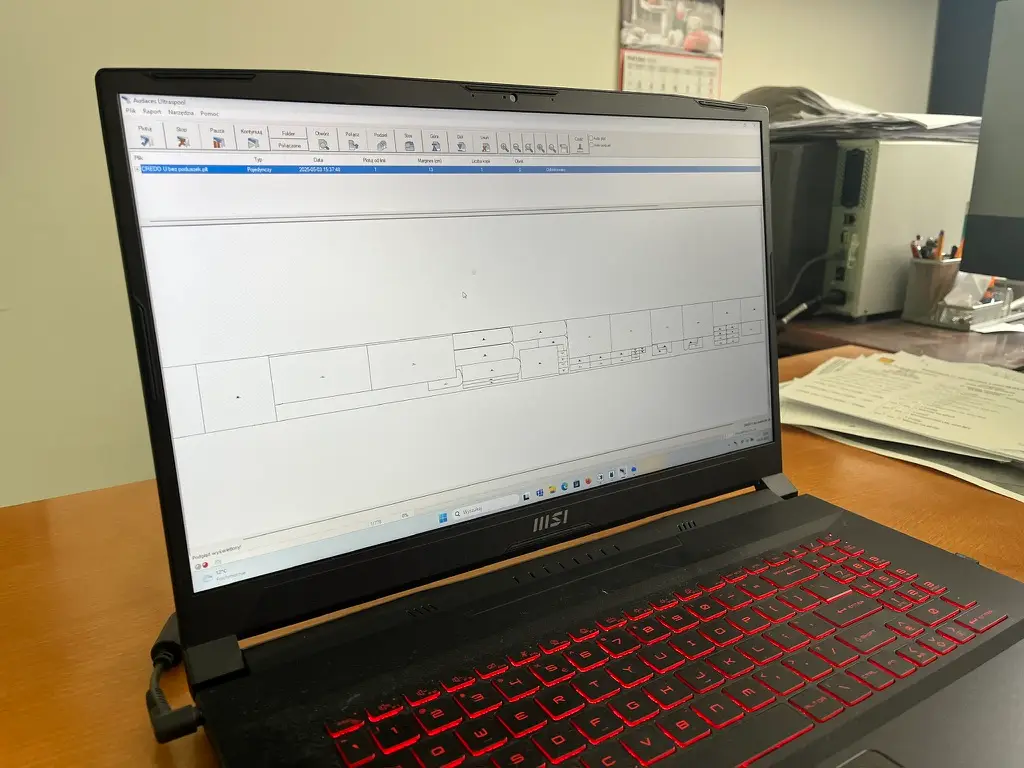 Projekt szablonu krawieckiego - wzór do wykrojenia elementów